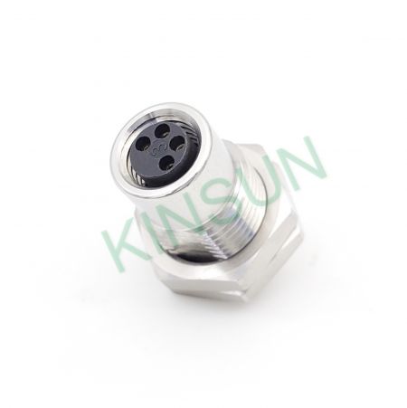 Connecteur femelle M8 codé A à 4 broches - Le connecteur à 4 broches M8 codé A présente une taille plus petite et une protection étanche IP68, ce qui est largement adopté dans les applications de contrôle automatisé.